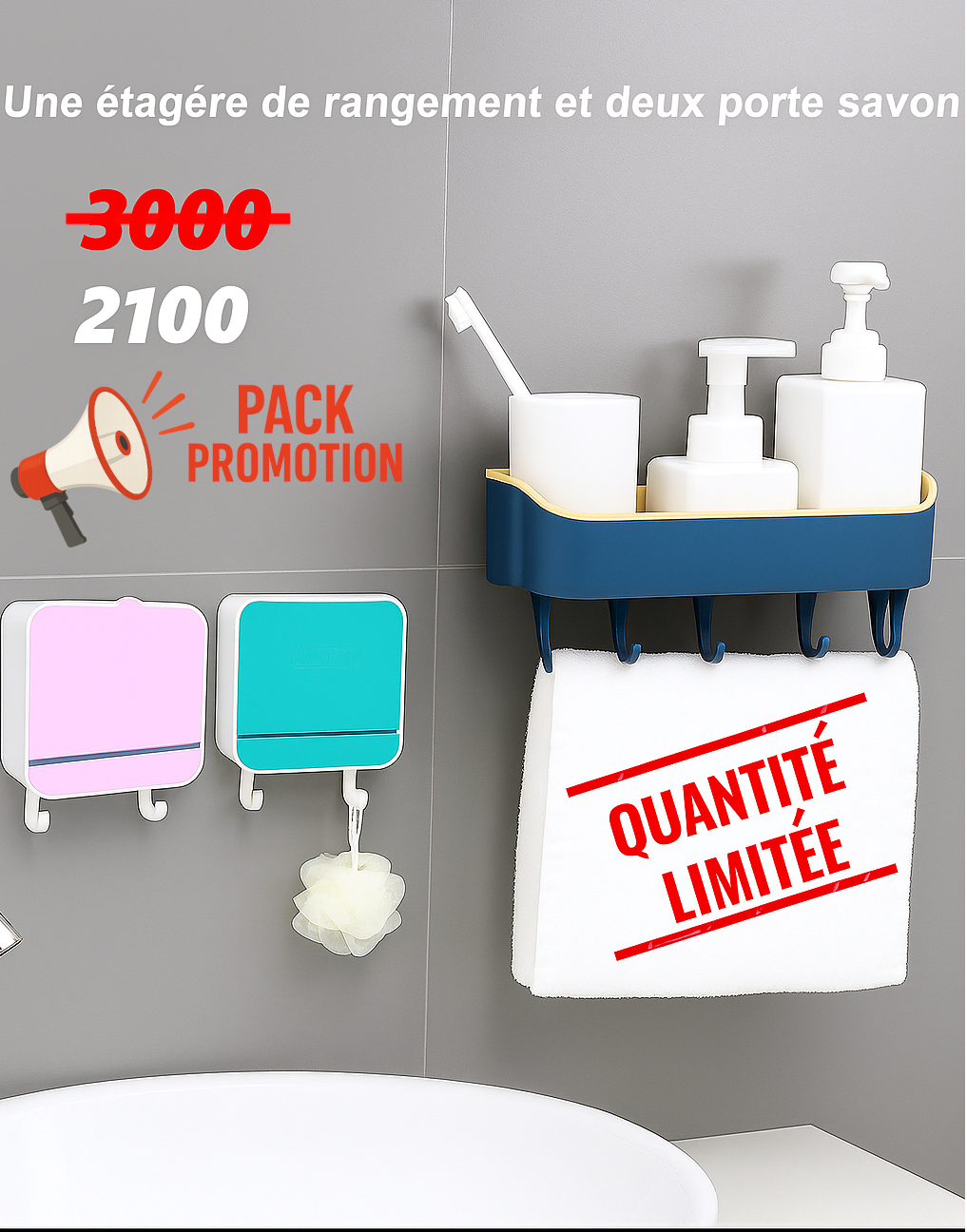 Pack Menage (Porte Savon + organisateur de douche)