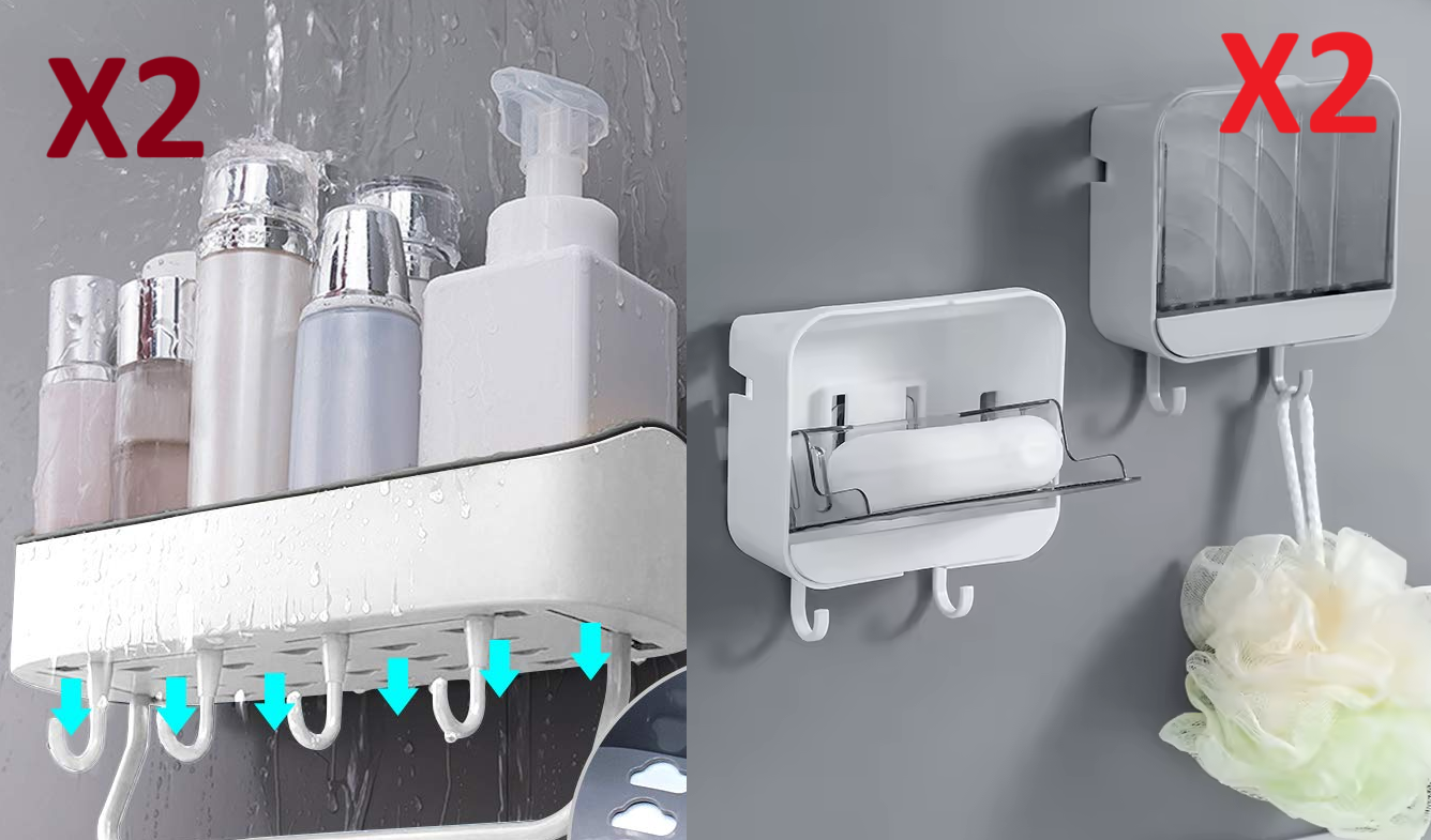 Pack Menage (Porte Savon + organisateur de douche)